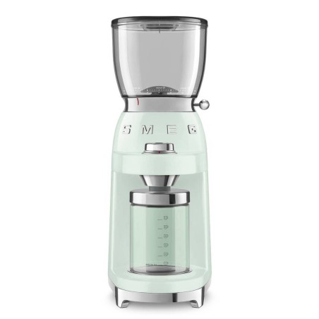 Discover the Smeg 50s Style CGF01PGEU Coffee Grinder 150W in Pastel Green – Perfect for Coffee Lovers!